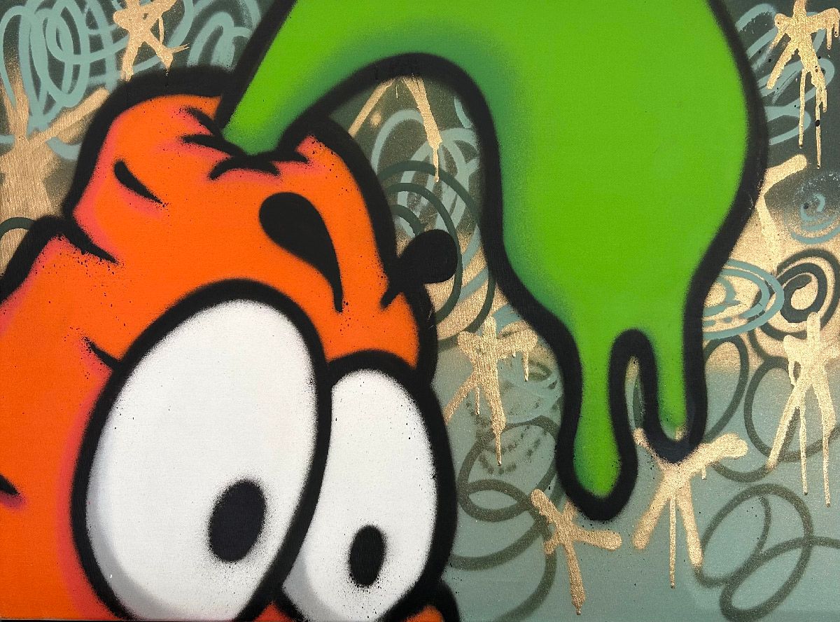 Tableau de Carotte a pour titre Street jungle style graffiti, street art dim : Carotteprix:450