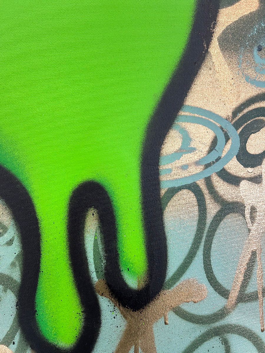 Tableau de Carotte a pour titre Street jungle style graffiti, street art dim : Carotteprix:450