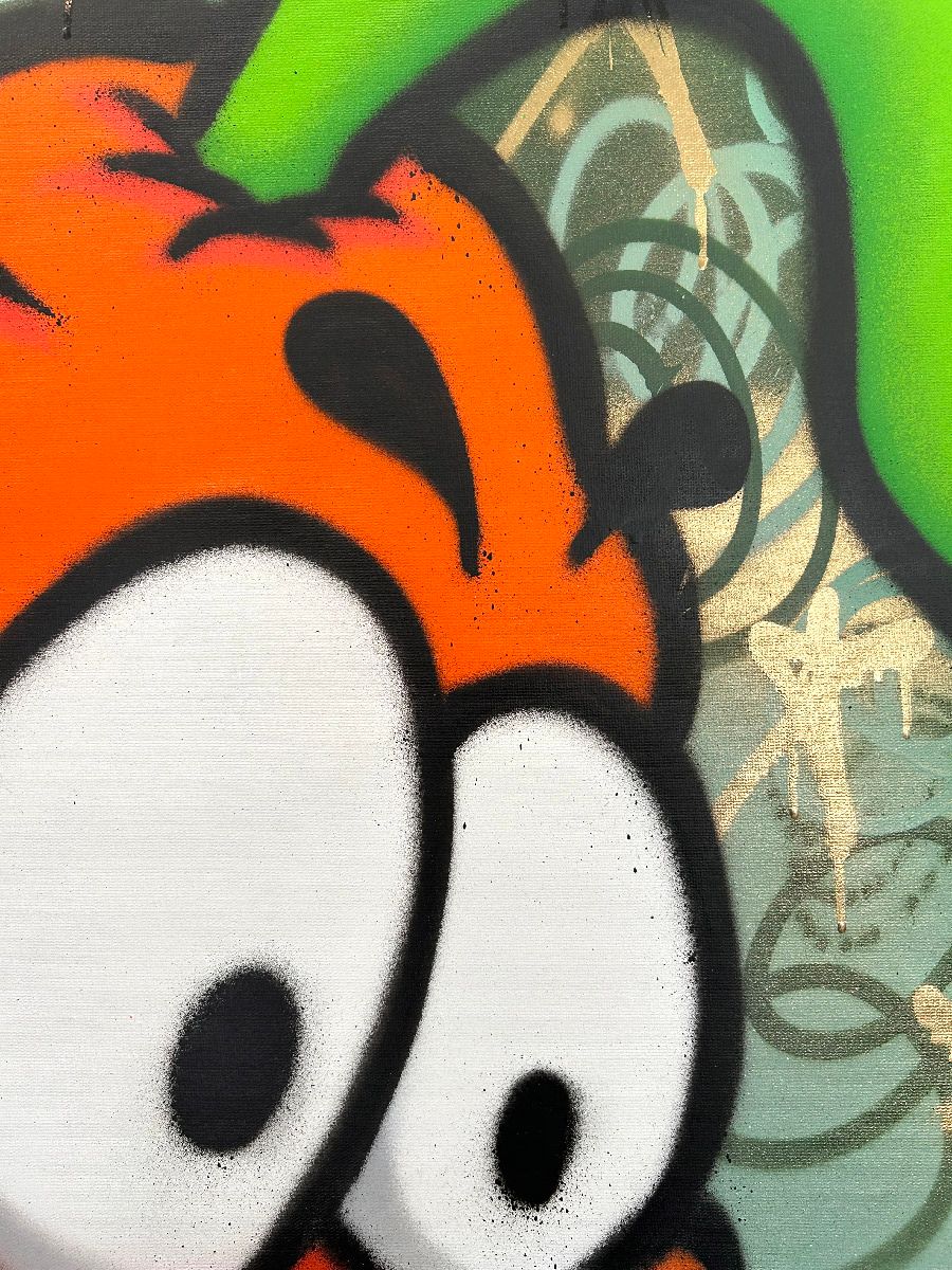 Tableau de Carotte a pour titre Street jungle style graffiti, street art dim : Carotteprix:450