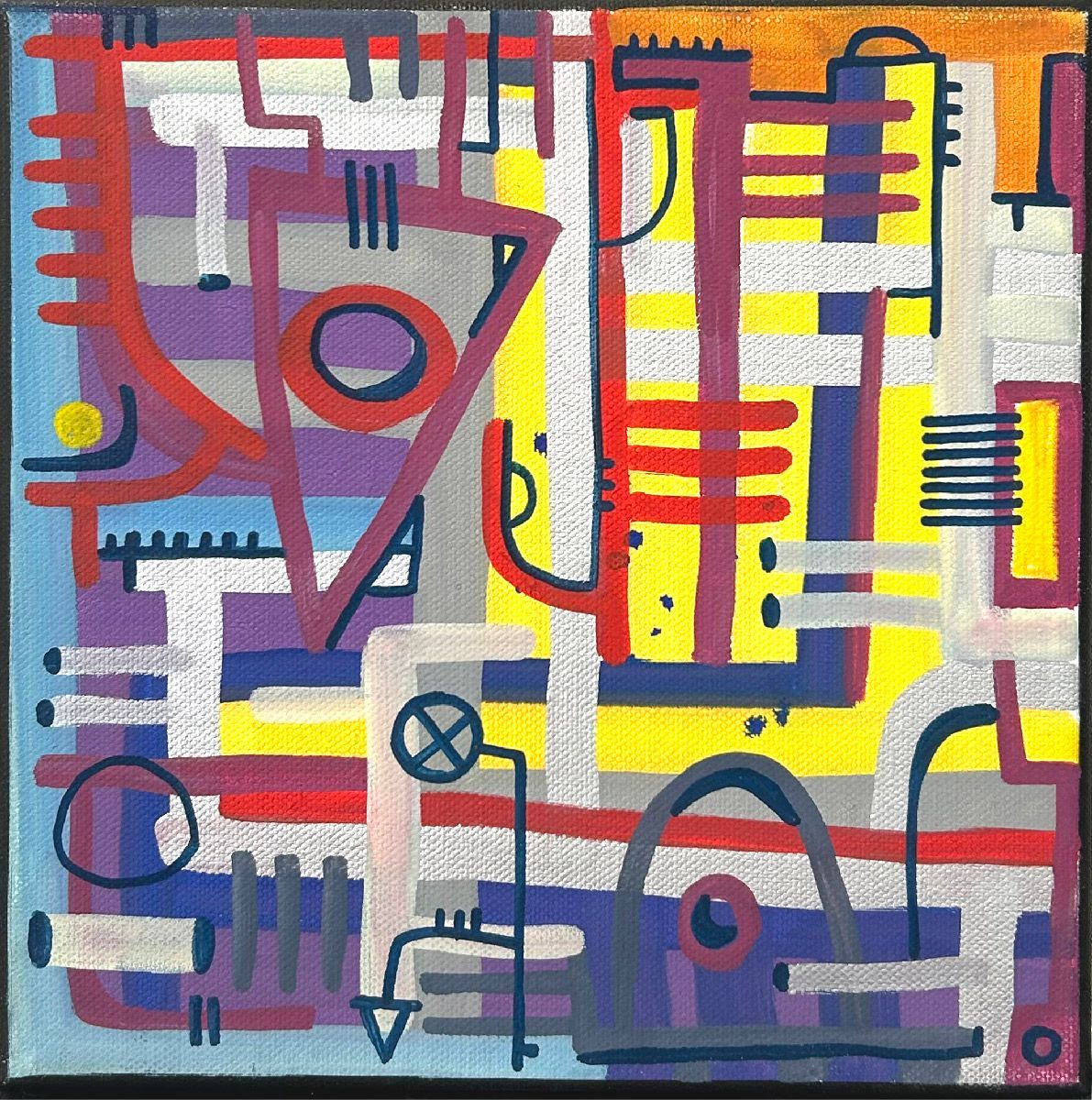 Tableau de TAREK a pour titre Geometric yellow style street art dim : TAREKprix:160