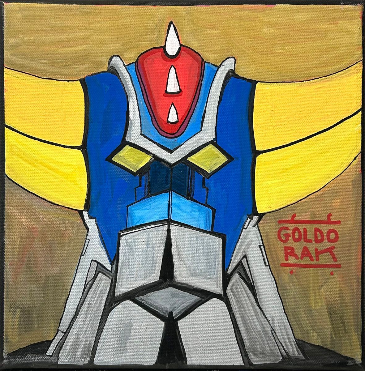 Tableau de TAREK a pour titre Goldorak style street art dim : TAREKprix:270