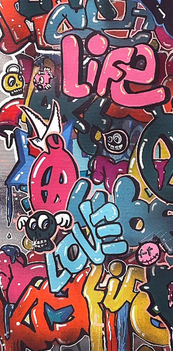 Tableau de GUTI a pour titre Mr.Bombmastik style street art dim : GUTIprix:490
