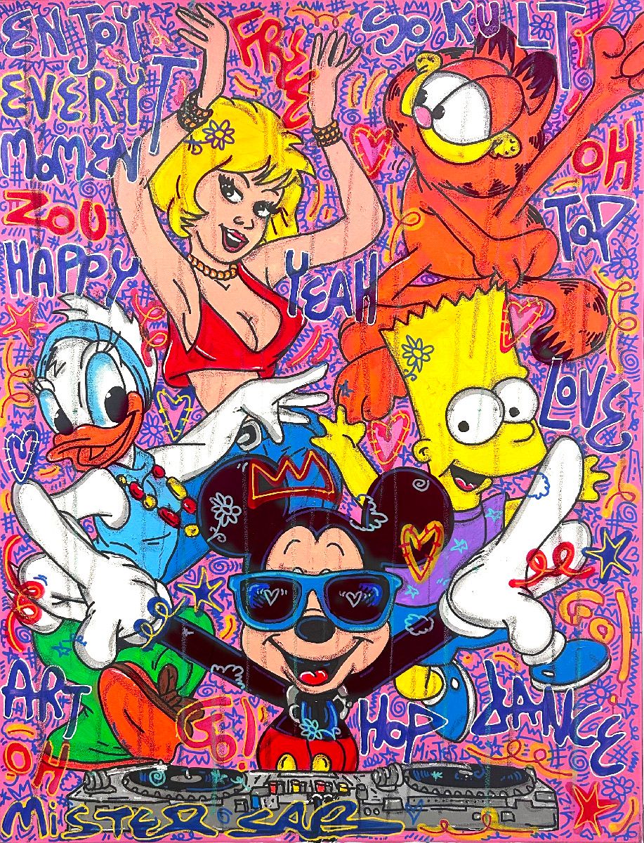 Tableau de RICO SAB a pour titre Enjoy every moment style street pop art, street art dim : RICO SABprix:950