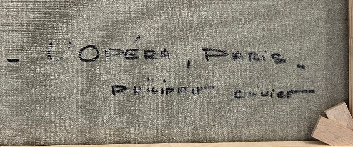 Tableau de PHIL a pour titre L'opéra, Paris style figuratif dim : PHILprix:350