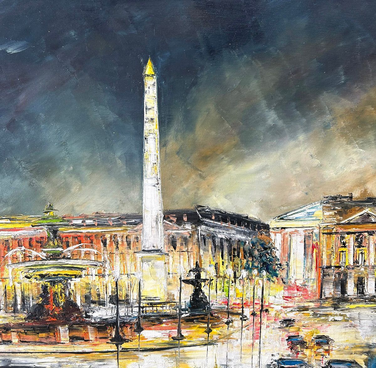 Tableau de PHIL a pour titre Place de la concorde style figuratif dim : PHILprix:350