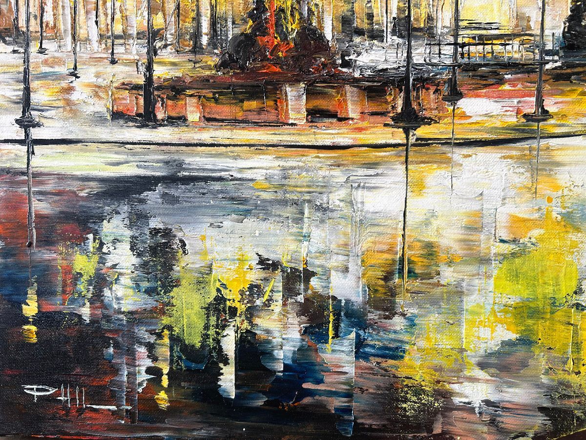 Tableau de PHIL a pour titre Place de la concorde style figuratif dim : PHILprix:350