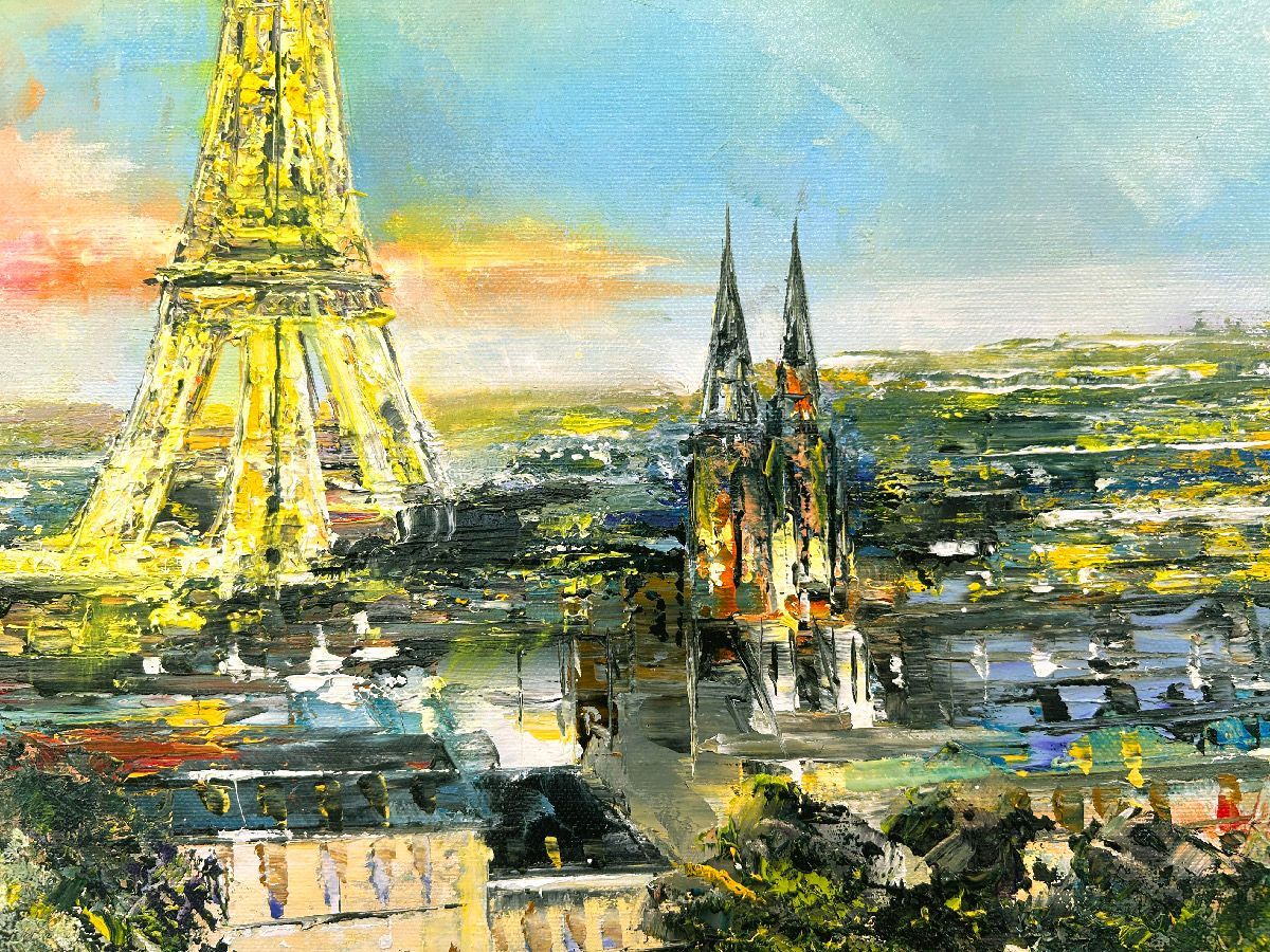 Tableau de PHIL a pour titre Vue sur la Seine style figuratif dim : PHILprix:350