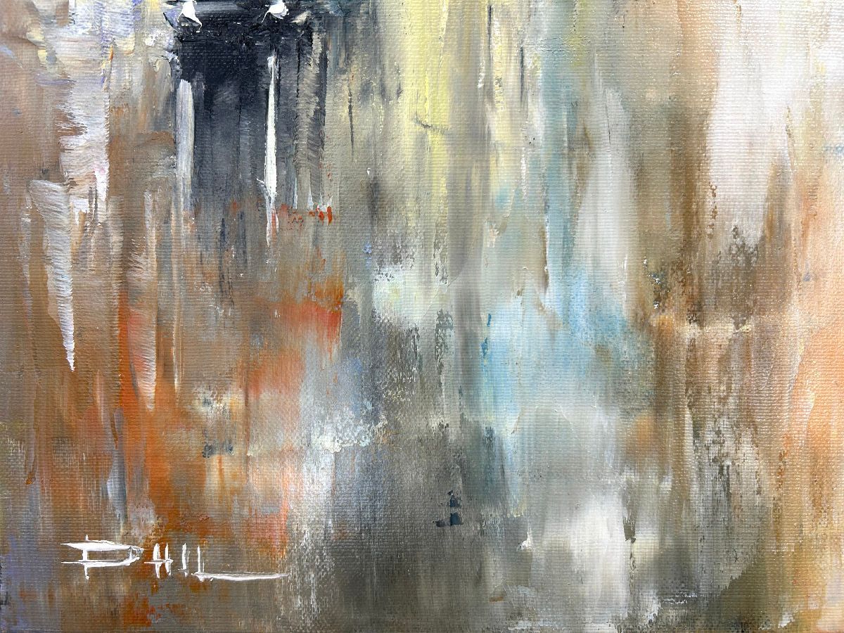 Tableau de PHIL a pour titre 19h00 sur les champs style figuratif dim : PHILprix:350