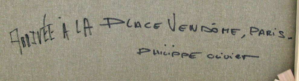 Tableau de PHIL a pour titre Arrivée à la Place Vendôme, Paris style figuratif dim : PHILprix:850