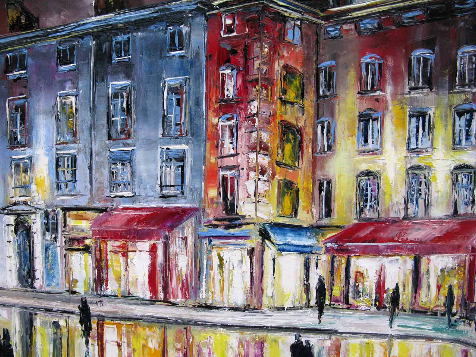 Tableau de PHIL a pour titre Place St Jean, Lyon style figuratif dim : PHILprix:700