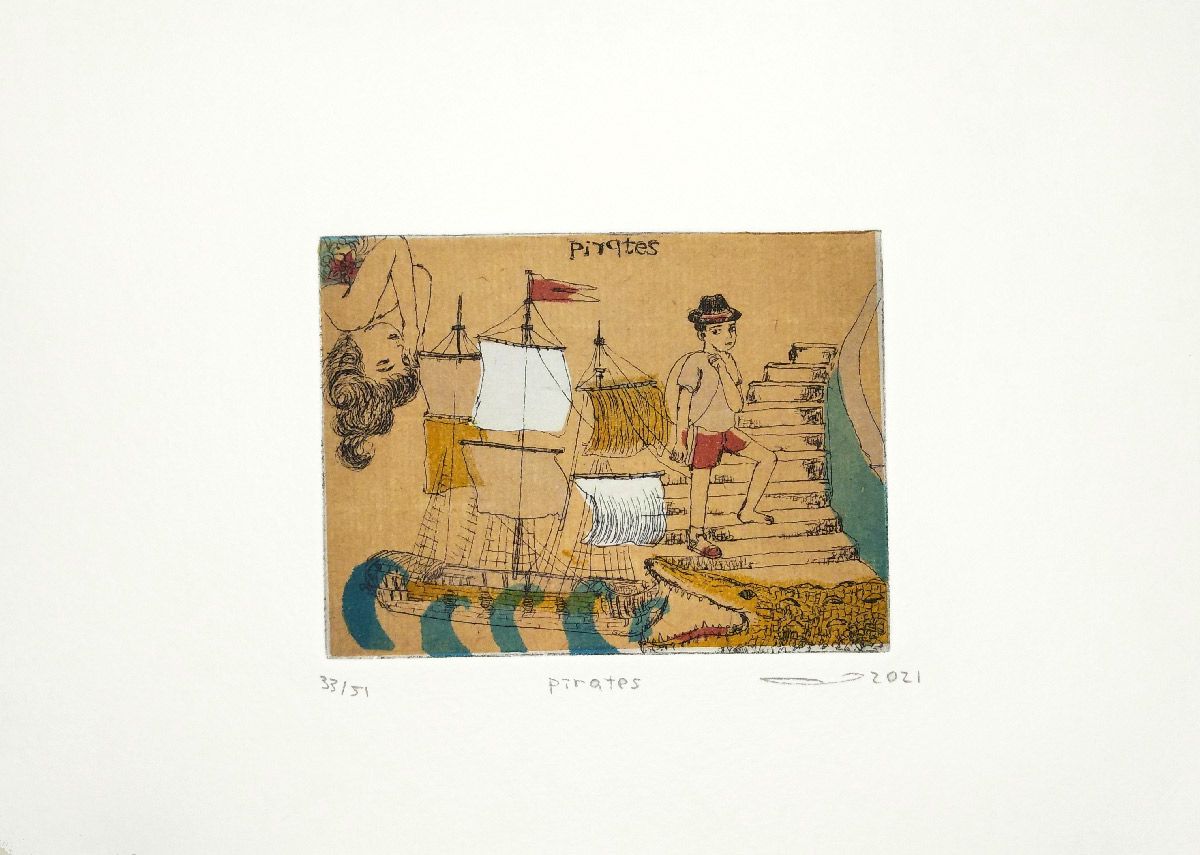 Editions d'art de ATSUKO ISHII a pour titre Pirates style figuratif dim : ATSUKO ISHIIprix:40