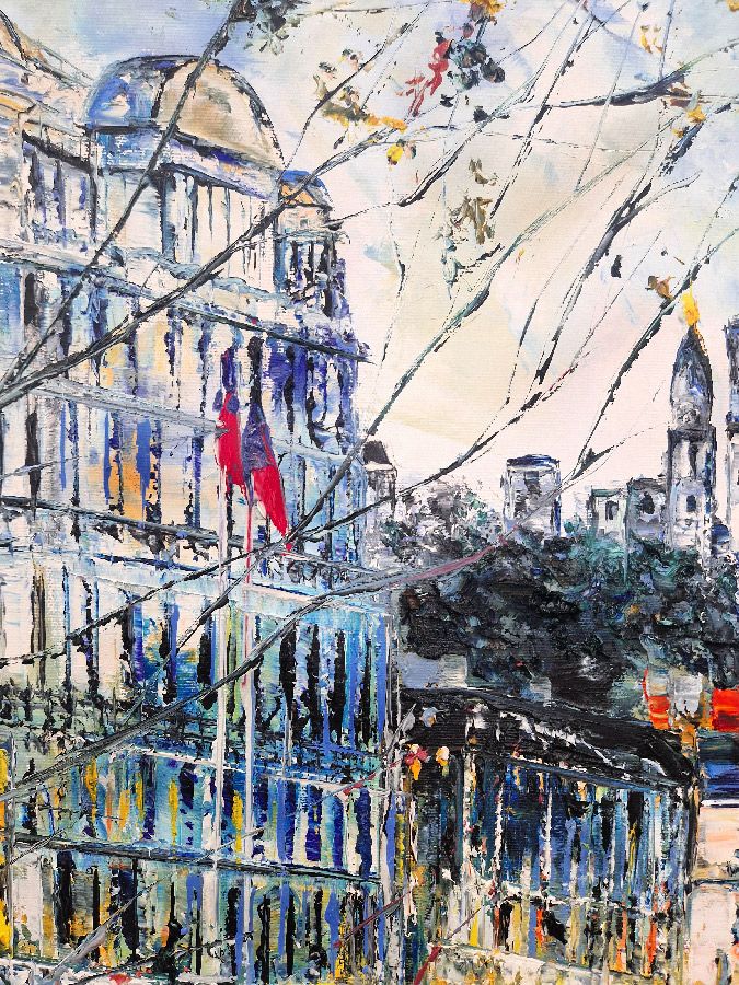 Tableau de PHIL a pour titre Pont Lafayette, Lyon style figuratif dim : PHILprix:700
