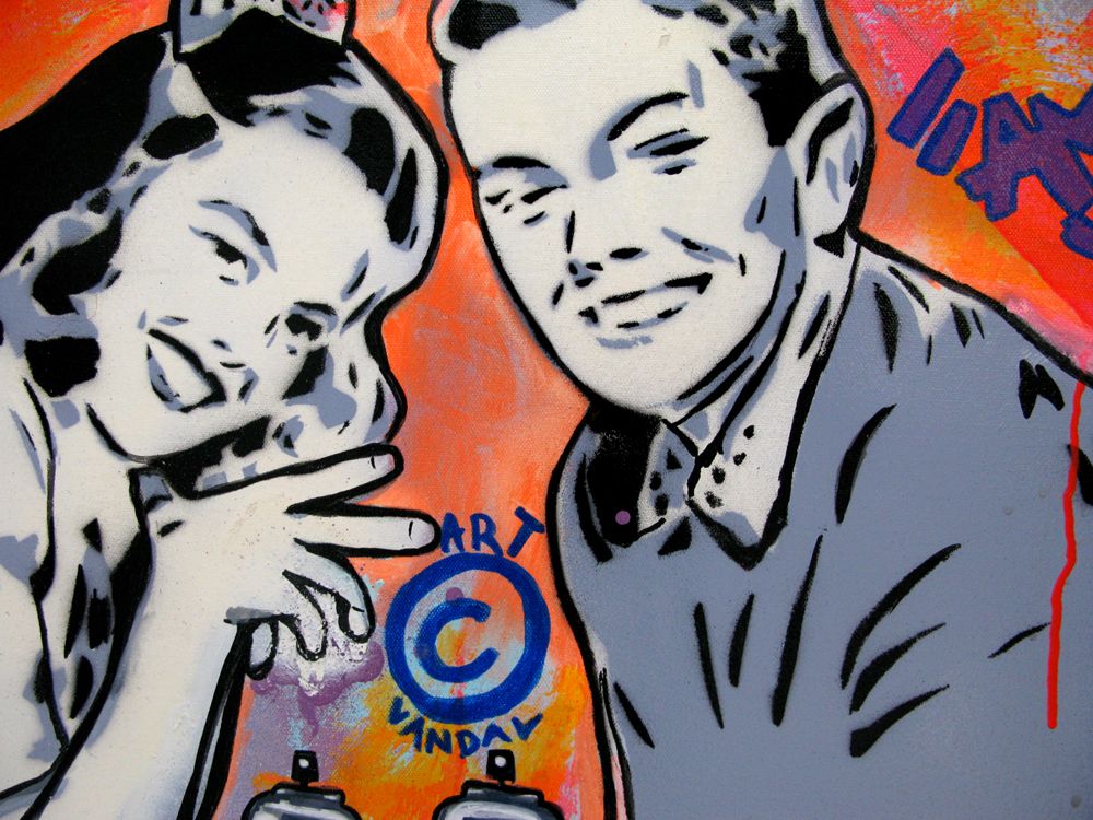 Tableau de SARA CHELOU a pour titre Pop Culture style street pop art dim : SARA CHELOUprix:1100