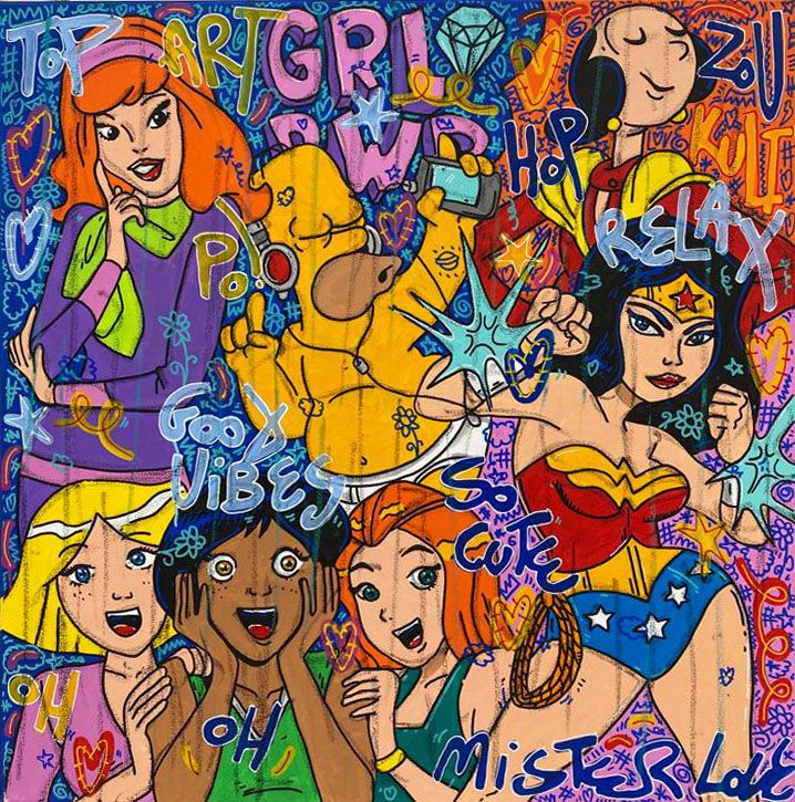 Tableau de RICO SAB a pour titre Girl Power #1 style street pop art dim : RICO SABprix:950