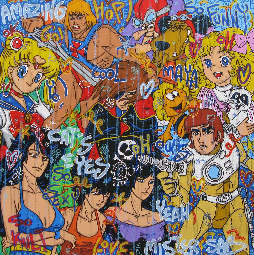 Tableau de RICO SAB a pour titre CAT'S EYES style street pop art dim : RICO SABprix:1200