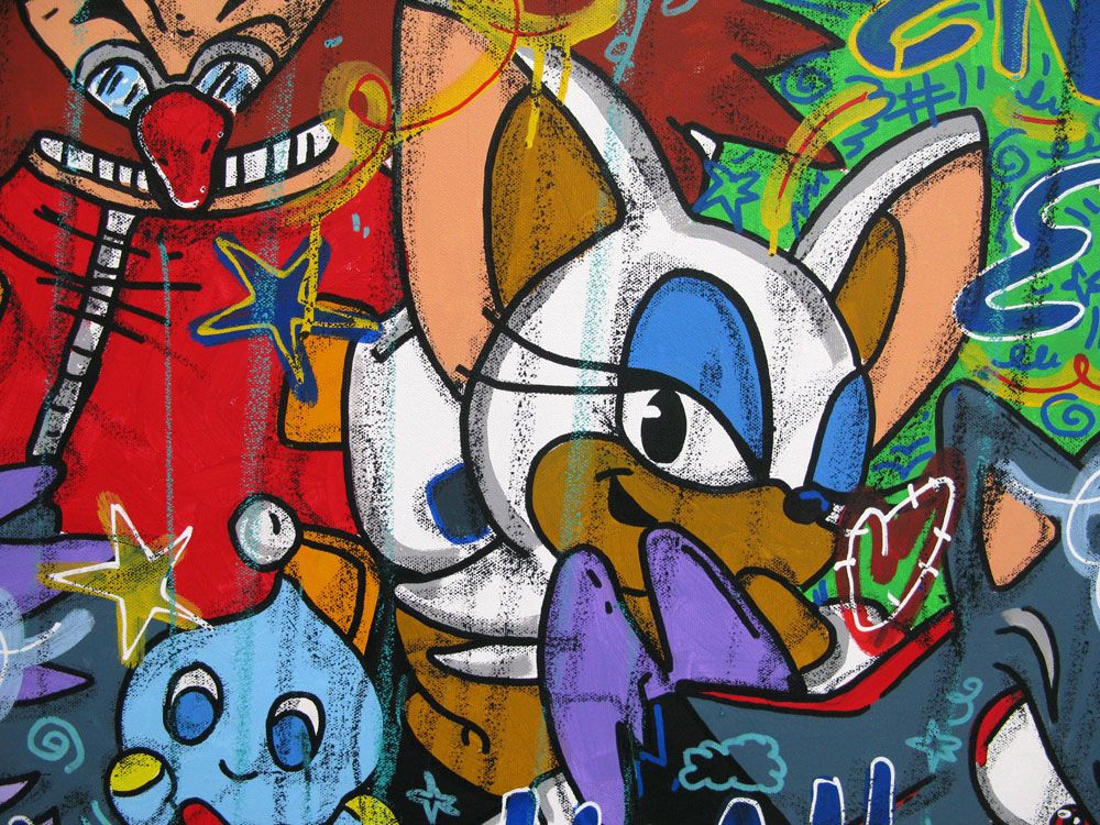 Tableau de RICO SAB a pour titre HEY SONIC style figuratif dim : RICO SABprix:1350