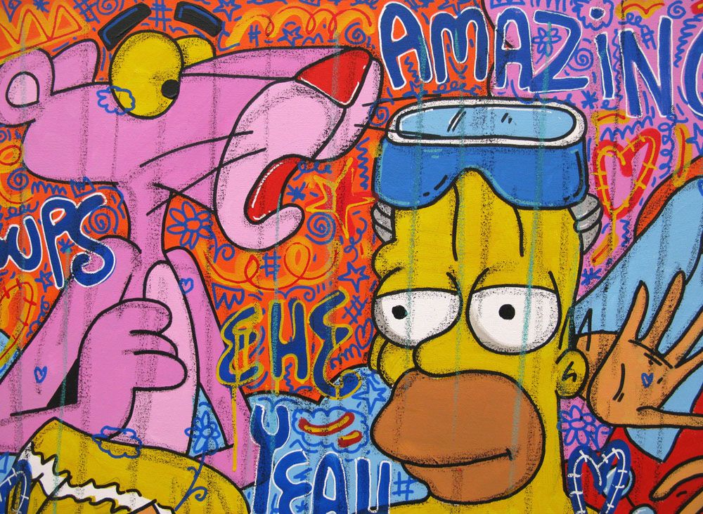 Tableau de RICO SAB a pour titre MISTER LOVE style street pop art dim : RICO SABprix:950
