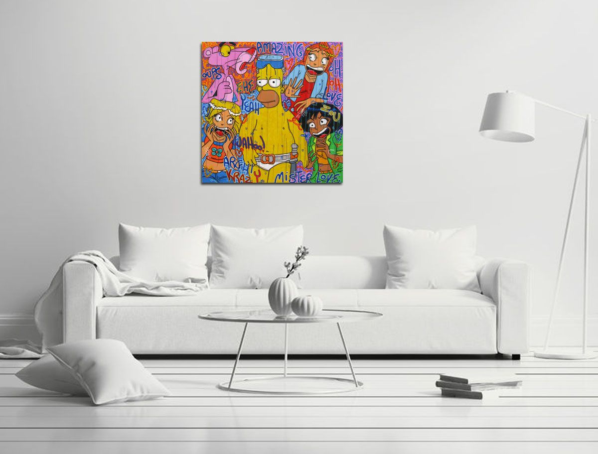 Tableau de RICO SAB a pour titre MISTER LOVE style street pop art dim : RICO SABprix:950
