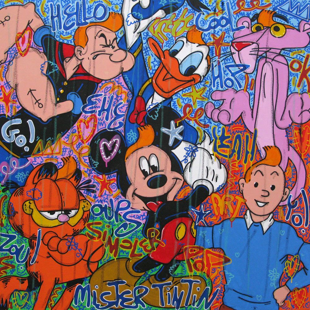 Tableau de RICO SAB a pour titre MISTER TINTIN style street pop art dim : RICO SABprix:950