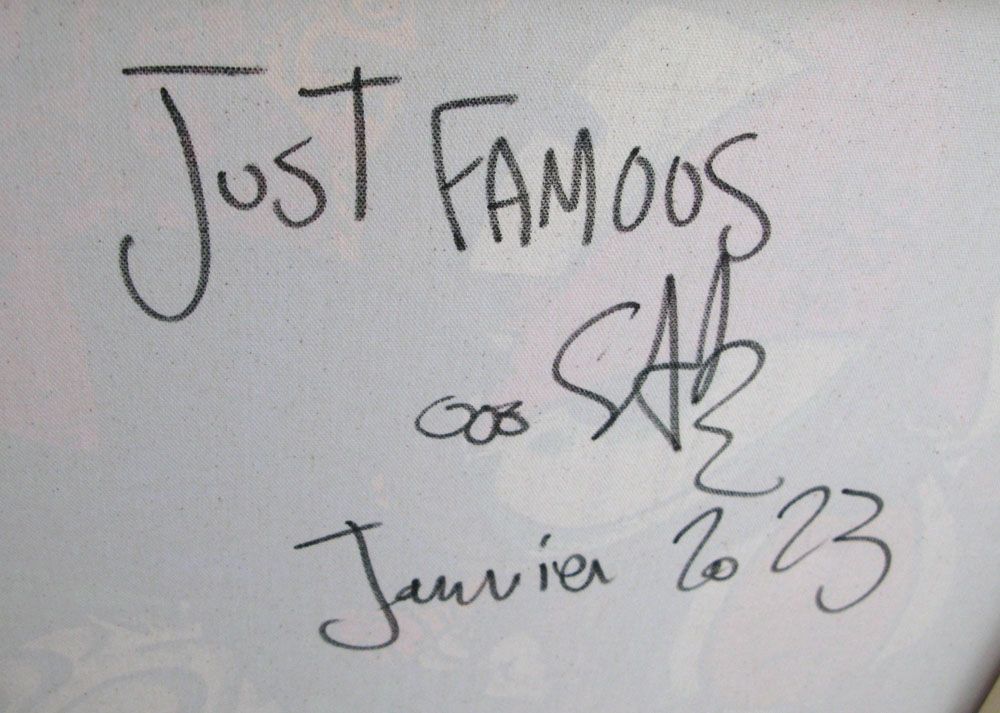 Tableau de RICO SAB a pour titre JUST FAMOUS style street pop art dim : RICO SABprix:950
