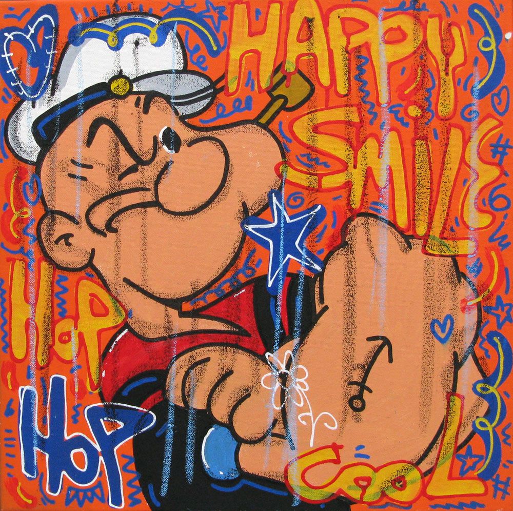 Tableau de RICO SAB a pour titre HAPPY SMILE style graphique dim : RICO SABprix:190