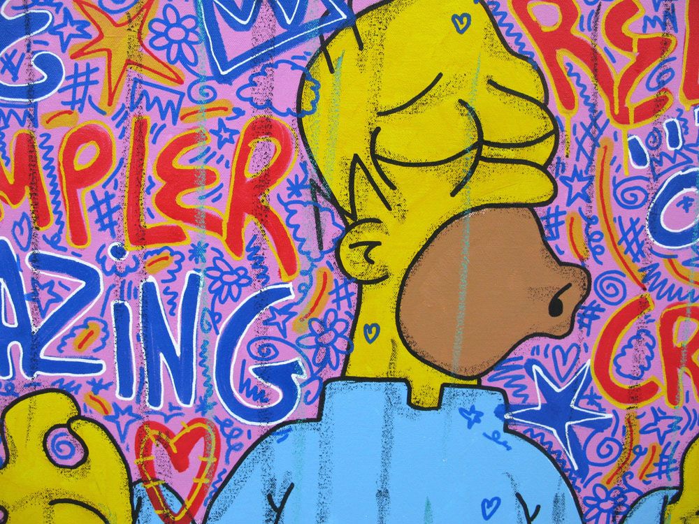 Tableau de RICO SAB a pour titre HOMERE COOL style graphique dim : RICO SABprix:600