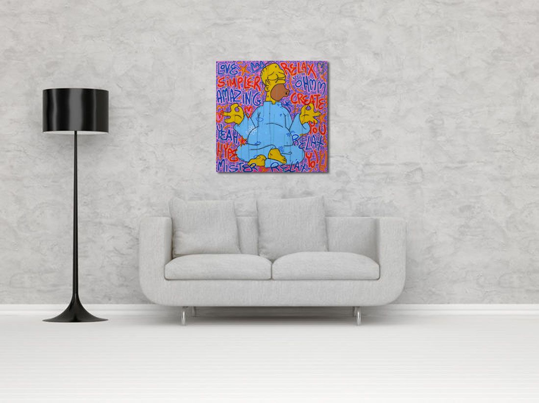 Tableau de RICO SAB a pour titre HOMERE COOL style graphique dim : RICO SABprix:600