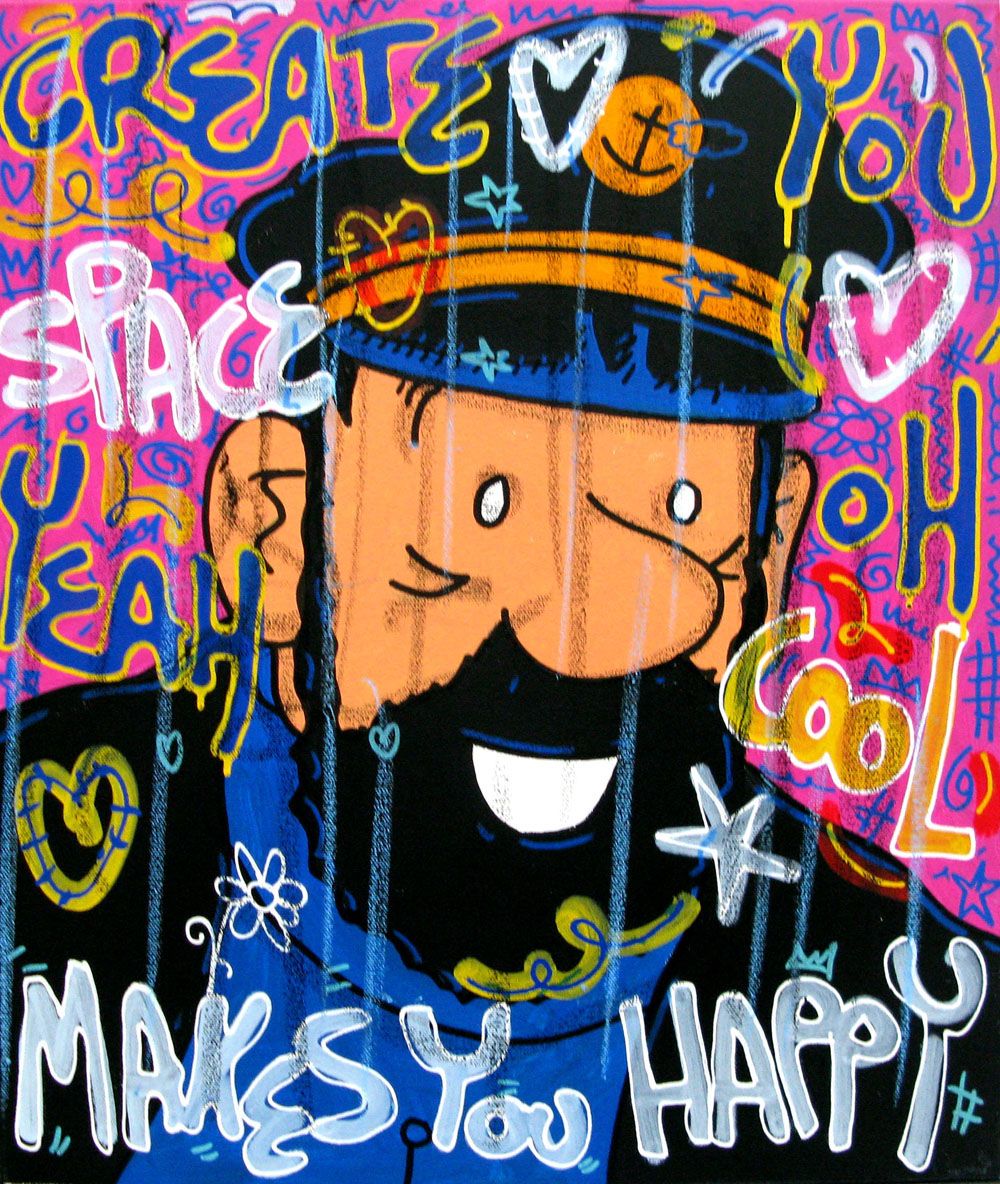 Tableau de RICO SAB a pour titre CREATE YOU MAKES YOU HAPPY style graphique dim : RICO SABprix:240