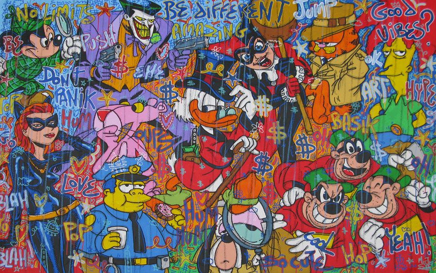 Tableau de RICO SAB a pour titre MISTER $ style street pop art dim : RICO SABprix:2200