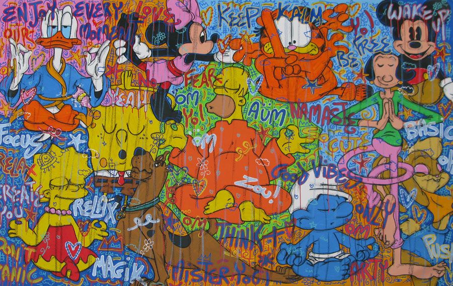 Tableau de RICO SAB a pour titre BIG NAMASTE style street pop art dim : RICO SABprix:2200