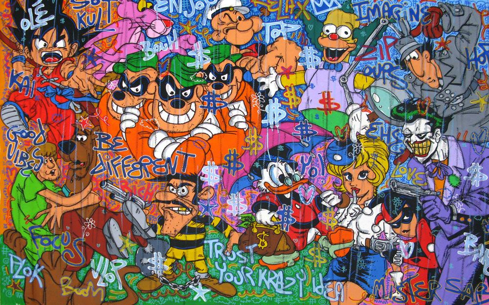 Tableau de RICO SAB a pour titre AVIDA $ style street pop art dim : RICO SABprix:2200