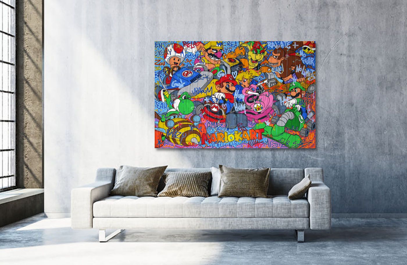 Tableau de RICO SAB a pour titre MARIO KART style street pop art dim : RICO SABprix:2200