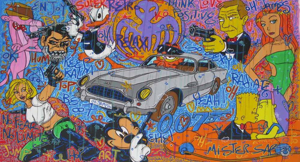 Tableau de RICO SAB a pour titre OH JAMES style street pop art dim : RICO SABprix:2200