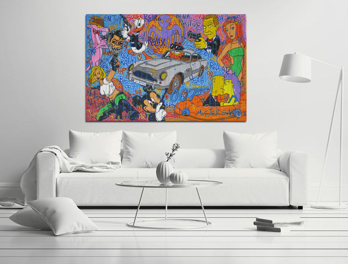 Tableau de RICO SAB a pour titre OH JAMES style street pop art dim : RICO SABprix:2200