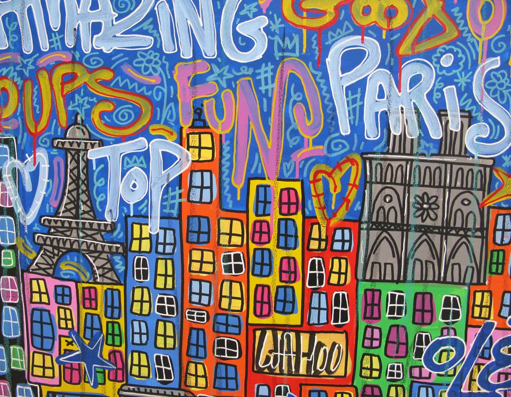 Tableau de RICO SAB a pour titre TOP PARIS style graphique dim : RICO SABprix:950