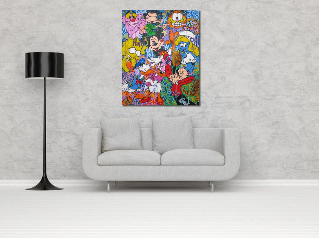 Tableau de RICO SAB a pour titre LOVE YEAH ! style street pop art dim : RICO SABprix:900