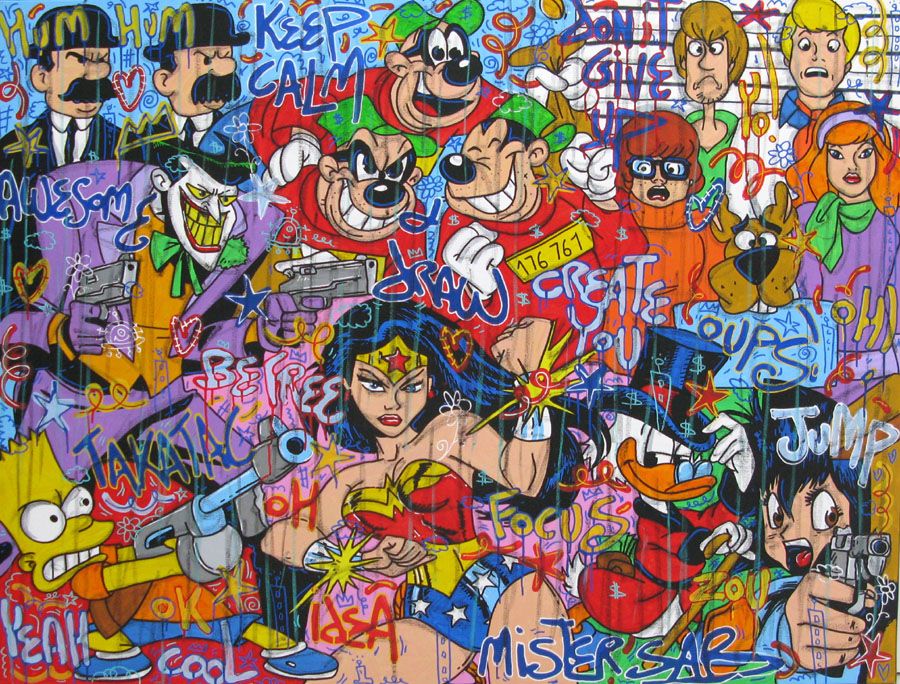Tableau de RICO SAB a pour titre TAKATAC style street pop art dim : RICO SABprix:1650