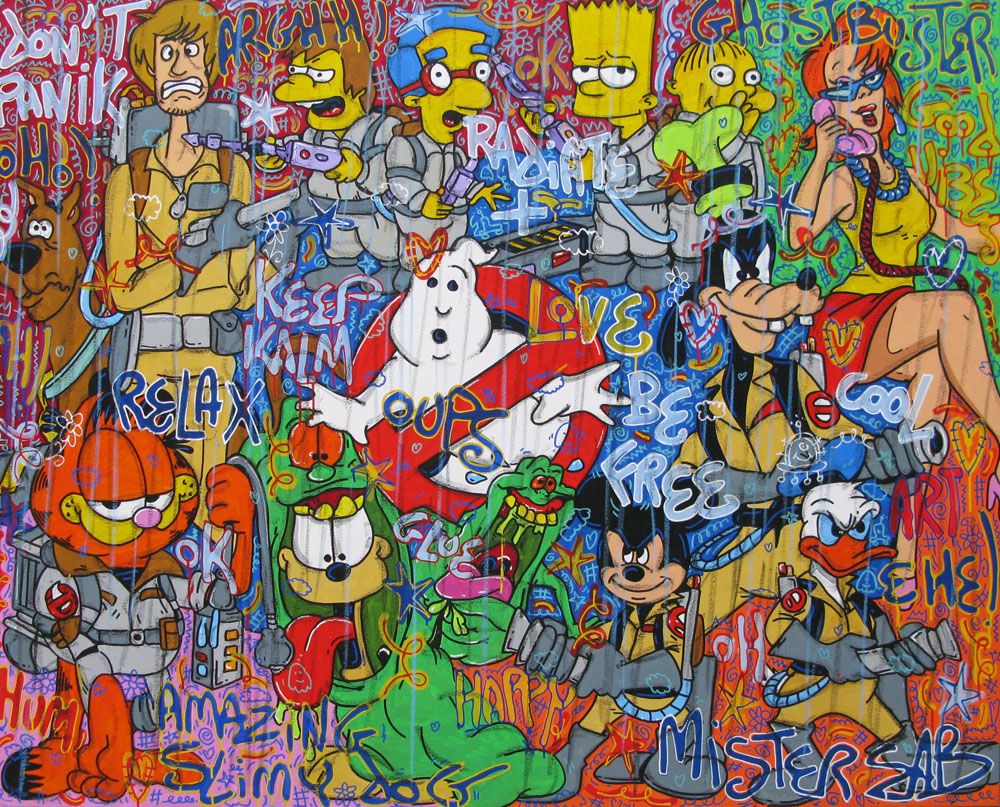 Tableau de RICO SAB a pour titre GHOSTBUSTER style street pop art dim : RICO SABprix:1650