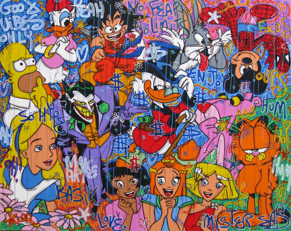 Tableau de RICO SAB a pour titre NO FEAR NO LIMITS style street pop art dim : RICO SABprix:1650
