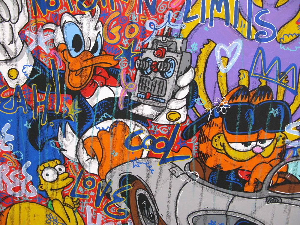 Tableau de RICO SAB a pour titre NO FEAR NO LIMITS JAMES style street pop art dim : RICO SABprix:1650