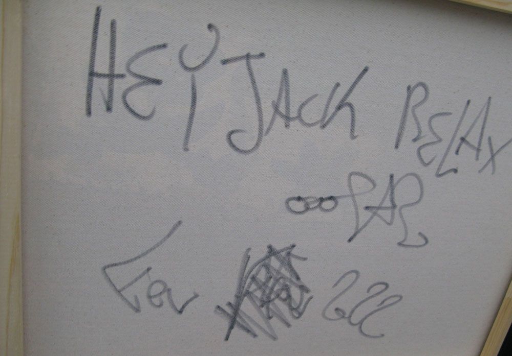 Tableau de RICO SAB a pour titre HEY JACK RELAX style street pop art dim : RICO SABprix:1650