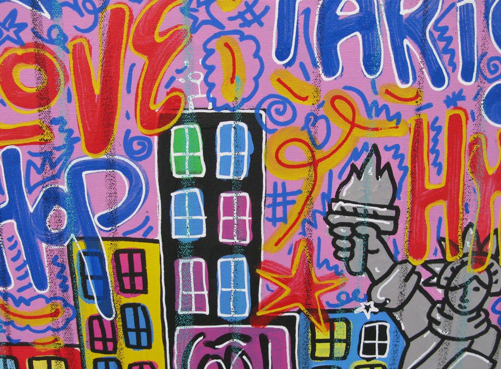 Tableau de RICO SAB a pour titre PARIS N-Y style graphique dim : RICO SABprix:550