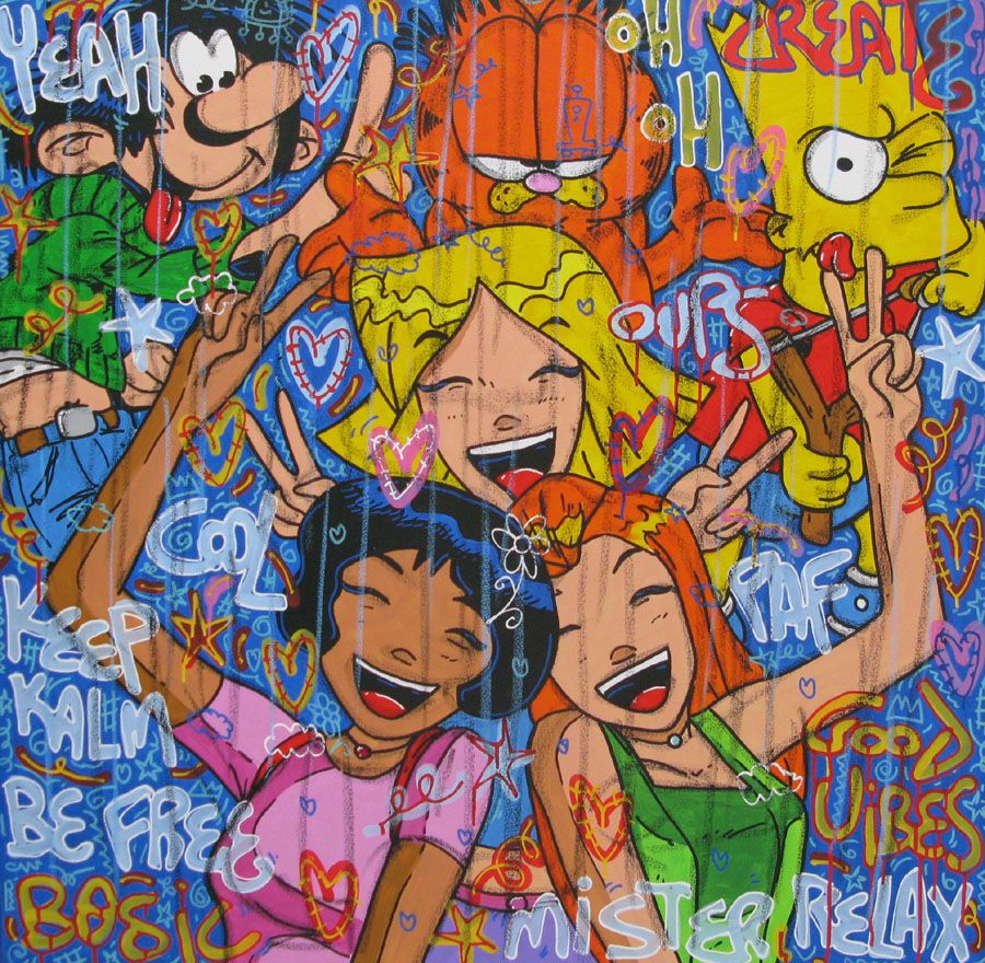 Tableau de RICO SAB a pour titre KEEP KALM...BE FREE style street pop art, street art dim : RICO SABprix:950