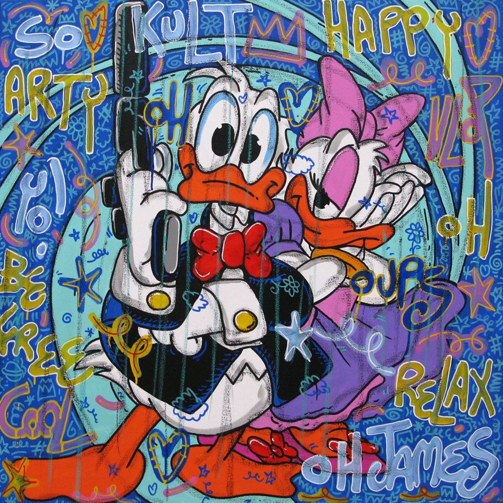 Tableau de RICO SAB a pour titre OH JAMES style street pop art dim : RICO SABprix:600