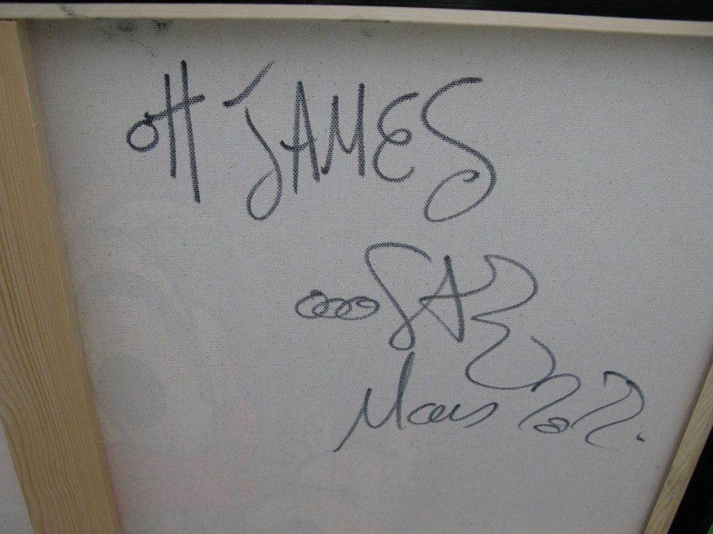 Tableau de RICO SAB a pour titre OH JAMES style street pop art dim : RICO SABprix:600
