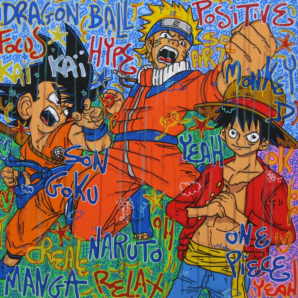 Tableau de RICO SAB a pour titre MANGA HYPE style street pop art dim : RICO SABprix:950