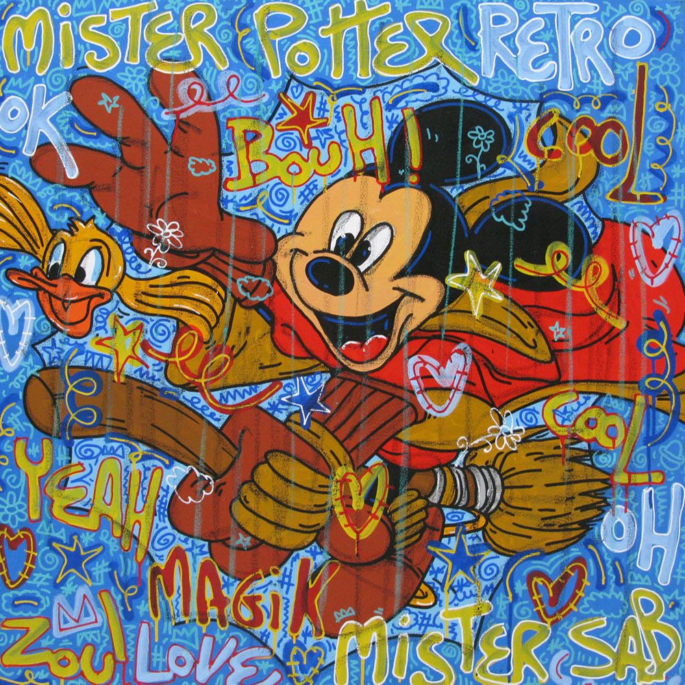 Tableau de RICO SAB a pour titre MISTER POTTER style street pop art dim : RICO SABprix:600