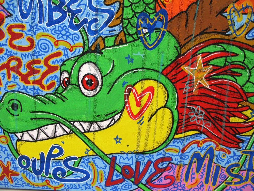 Tableau de RICO SAB a pour titre AMAZING SONGOKU style street pop art dim : RICO SABprix:950