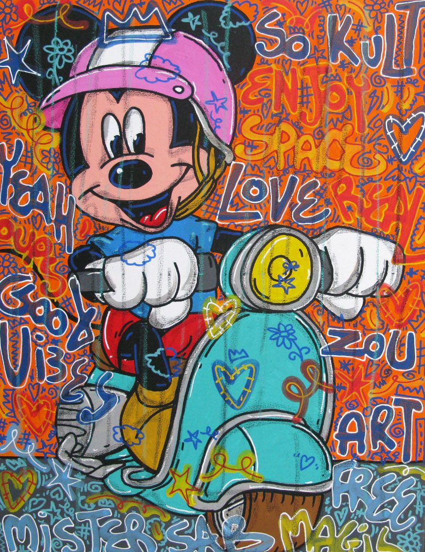 Tableau de RICO SAB a pour titre Yeah Mickey style street pop art dim : RICO SABprix:450