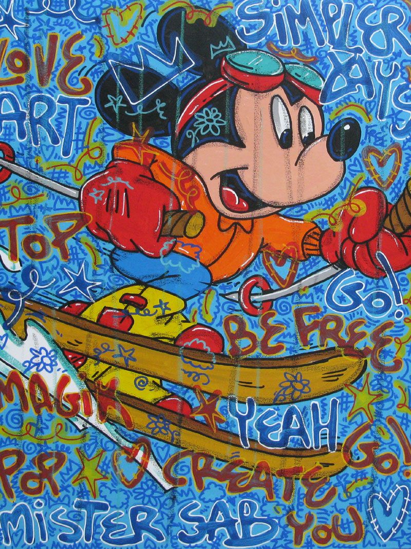 Tableau de RICO SAB a pour titre Yo! Mickey! Cool style street pop art dim : RICO SABprix:450